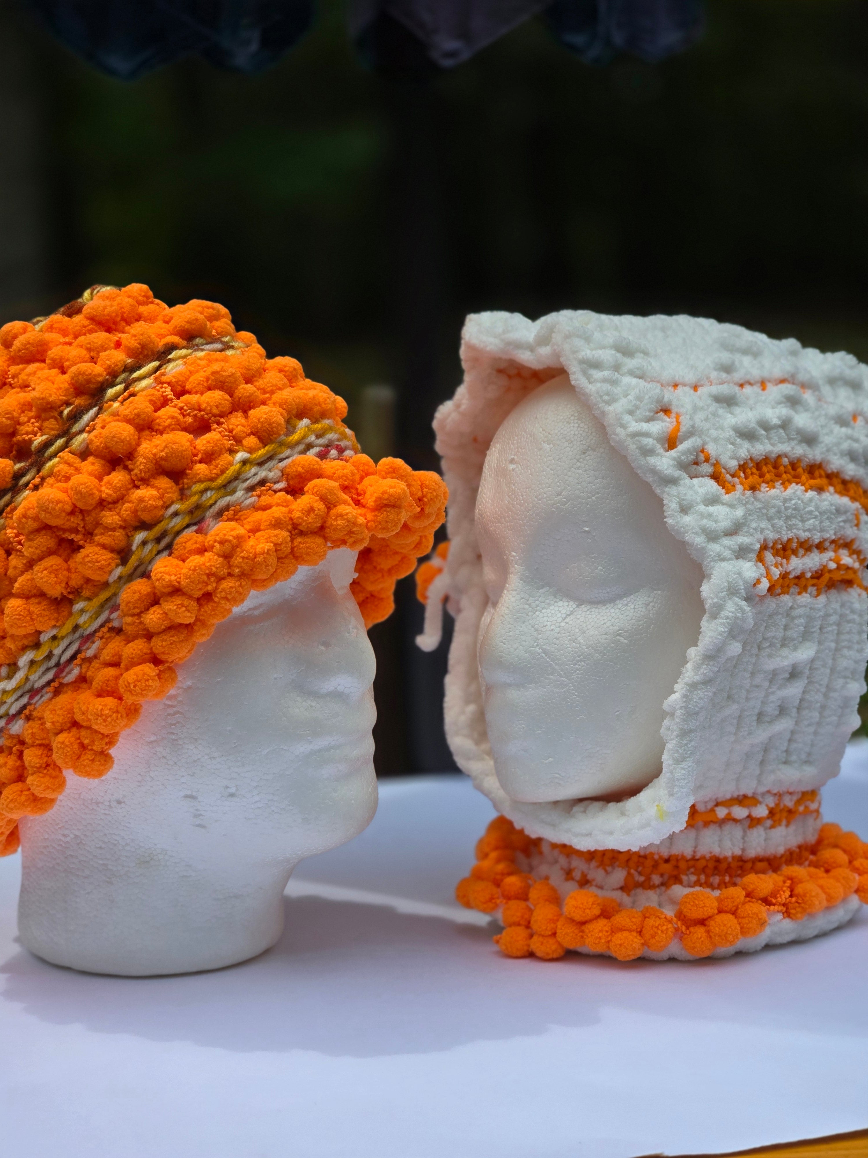 Orange You Sunny Knitted Hat Duet