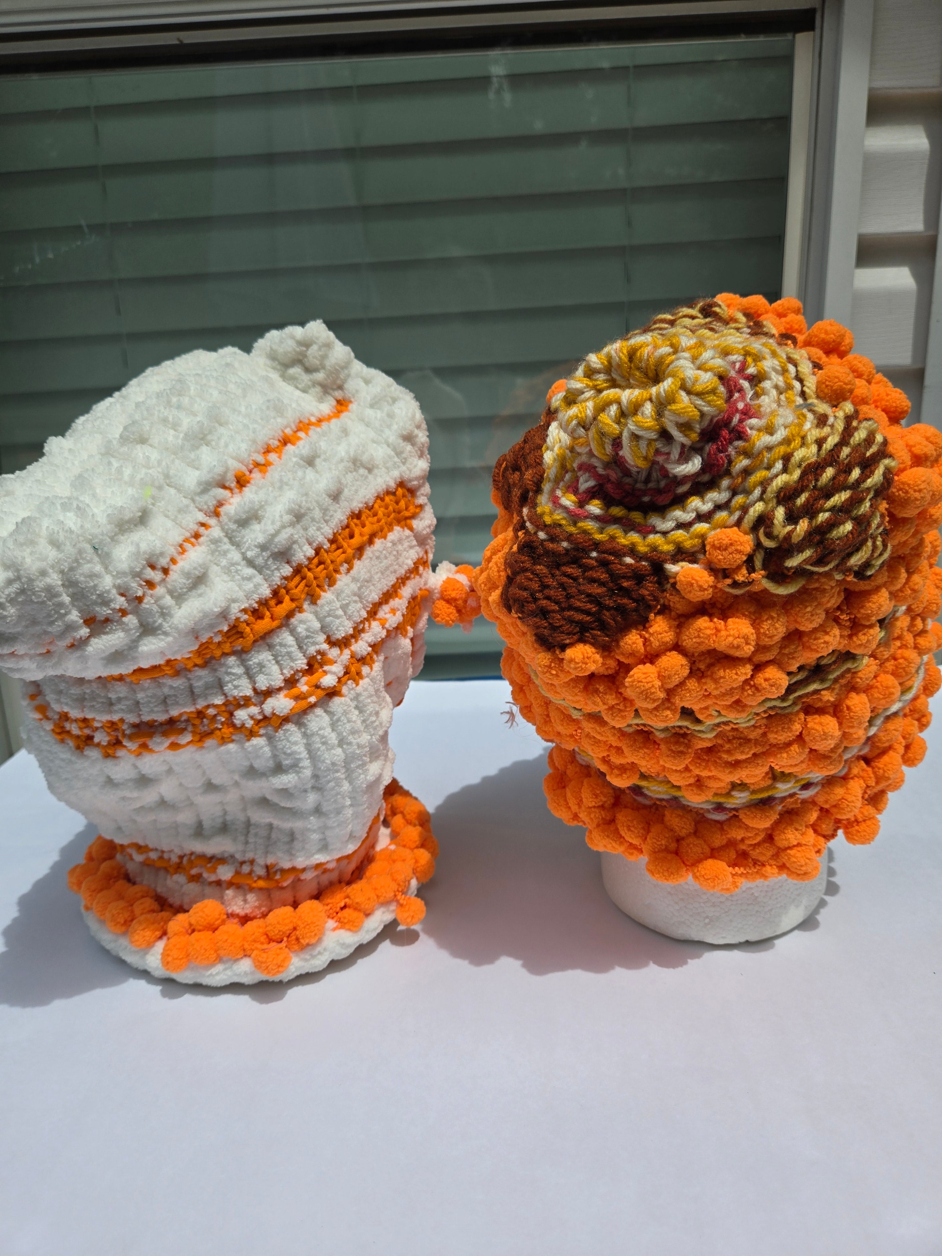 Orange You Sunny Knitted Hat Duet