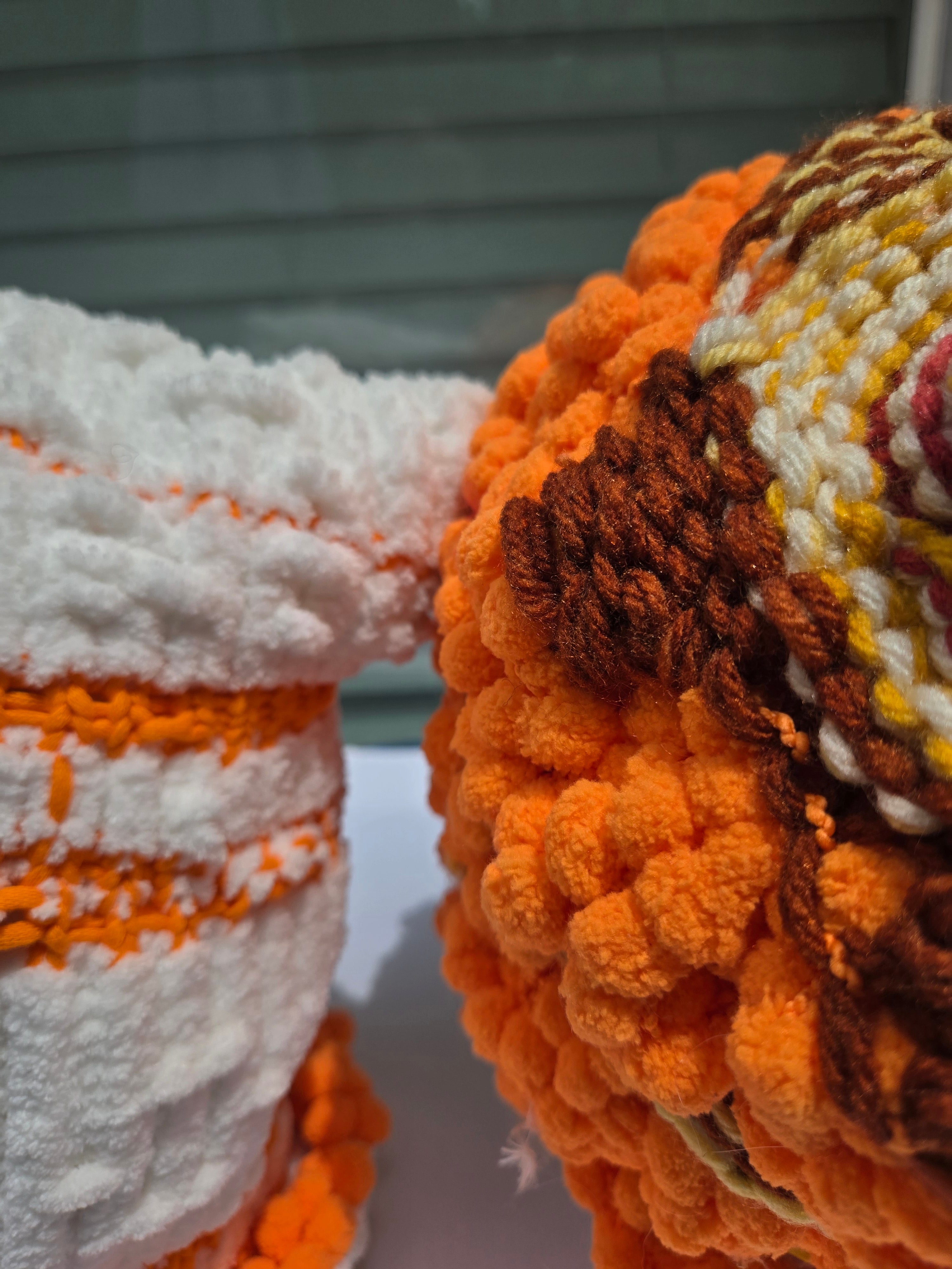 Orange You Sunny Knitted Hat Duet