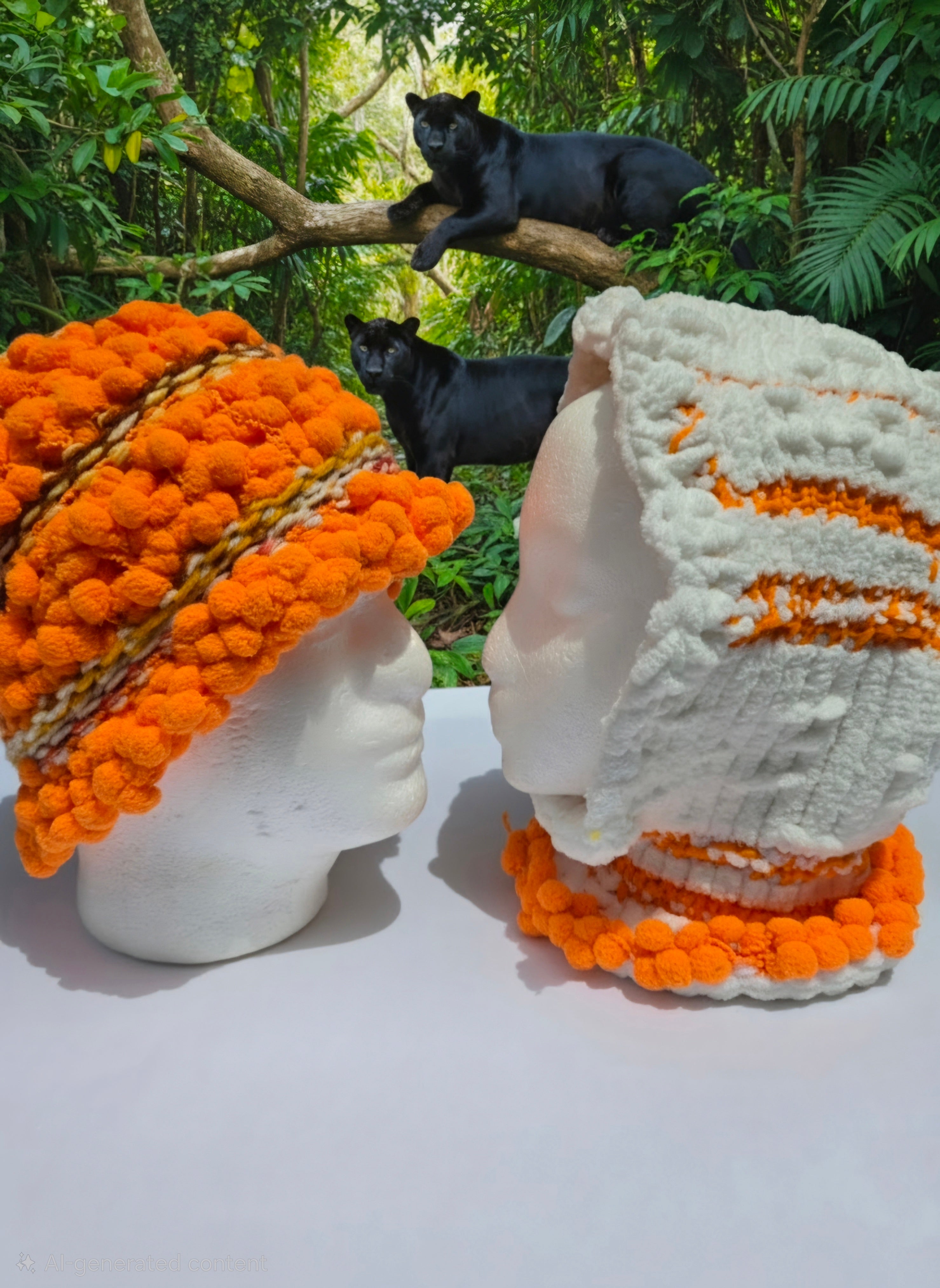 Orange You Sunny Knitted Hat Duet