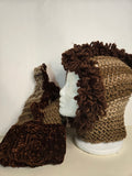 Loopy Lion Knitted Hoodie Hat with bag